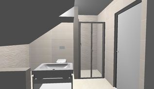 3D vizualizace koupelny v podkroví